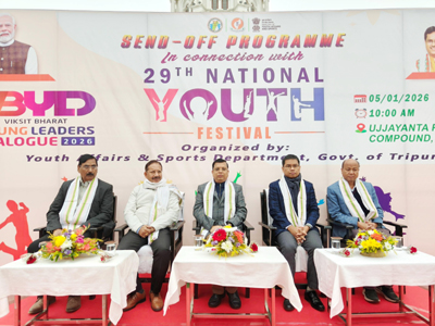Youth Affairs and Sports Minister Tinku Roy attended a programme ahead of 29th National Youth Festival at Ujjayanta Palace Complex in Agartala on January 5.